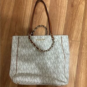 Michael Kors Cream and Tan Signature Tote